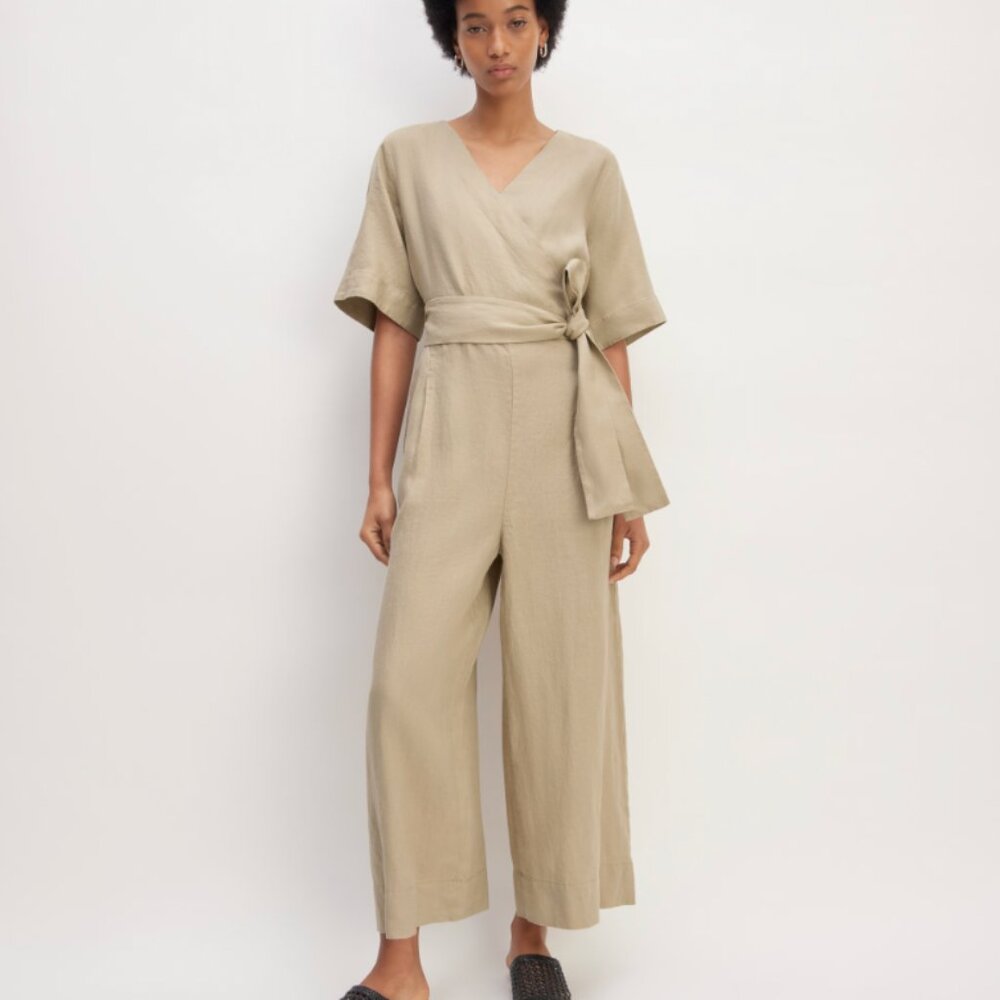 NWT Everlane Linen Jumpsuit in Khaki